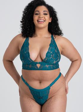 Lovehoney Mindful Forest Green Recycled Lace Bra Set