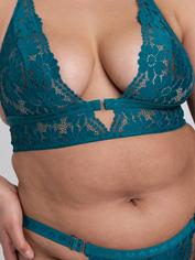Lovehoney Mindful Forest Green Recycled Lace Bra Set, Green, hi-res