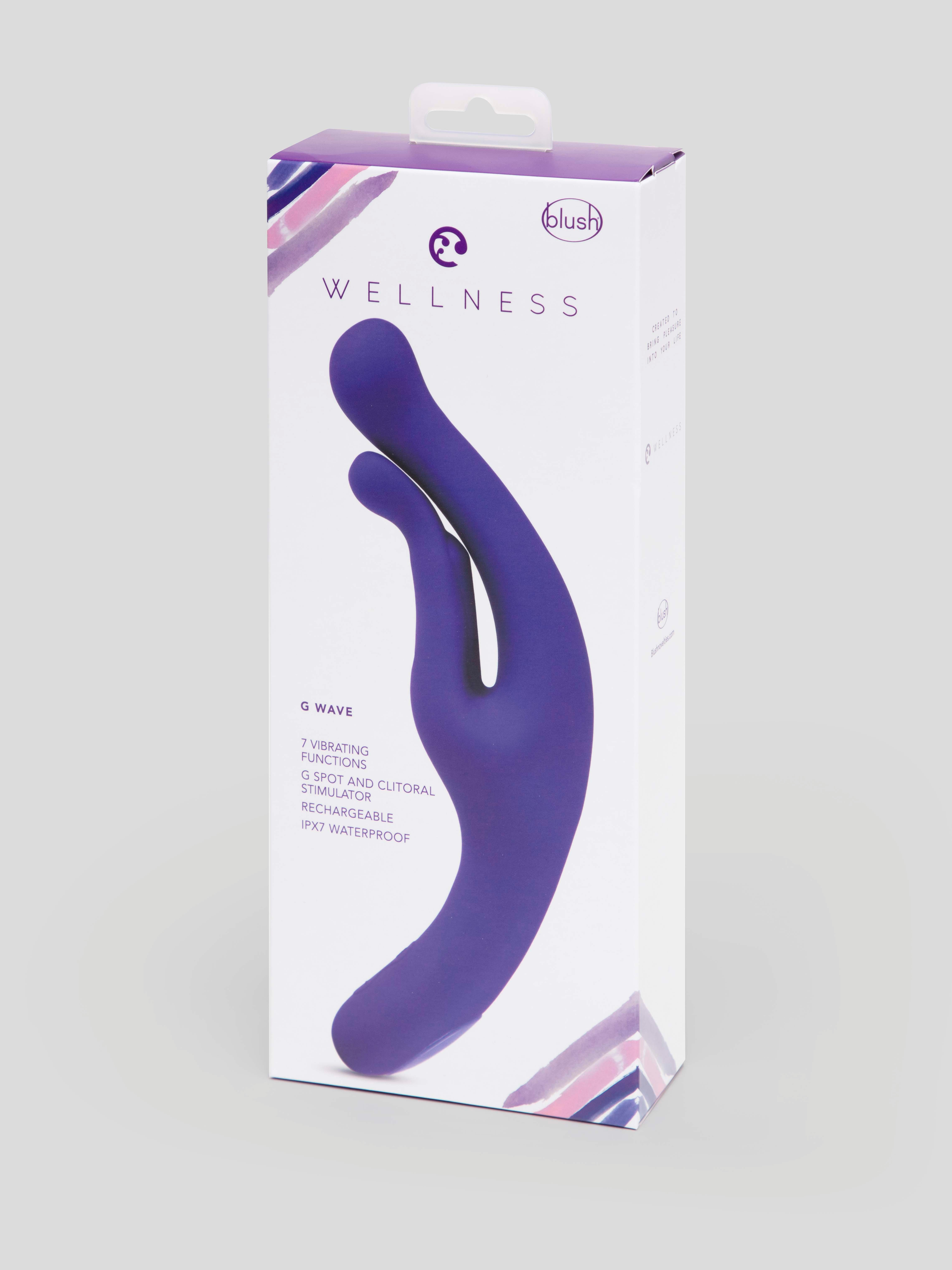 Wellness G-Wave Rechargeable G-Spot Rabbit Vibrator, Purple, hi-res