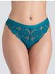 Lovehoney Mindful Forest Green Recycled Lace Brazilian Knickers, Green, hi-res