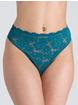 Lovehoney Mindful Forest Green Recycled Lace High-Waisted Thong, Green, hi-res