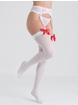  Lovehoney Fantasy White and Red Bow Top Stockings, White, hi-res