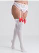  Lovehoney Fantasy White and Red Bow Top Stockings, Red, hi-res
