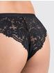 Lovehoney Mindful Forest Green Recycled Lace Brazilian Knickers, Black, hi-res