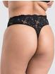 Lovehoney Mindful Forest Green Recycled Lace High-Waisted Thong, Black, hi-res