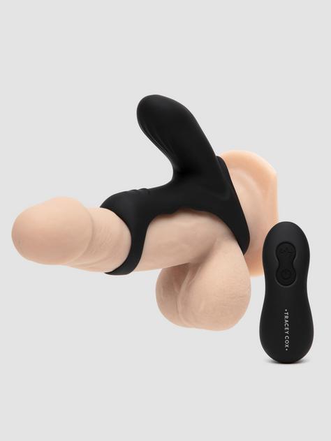 Tracey Cox EDGE Rechargeable Remote Control Penis Sleeve and Clitoral Stimulator, Black, hi-res