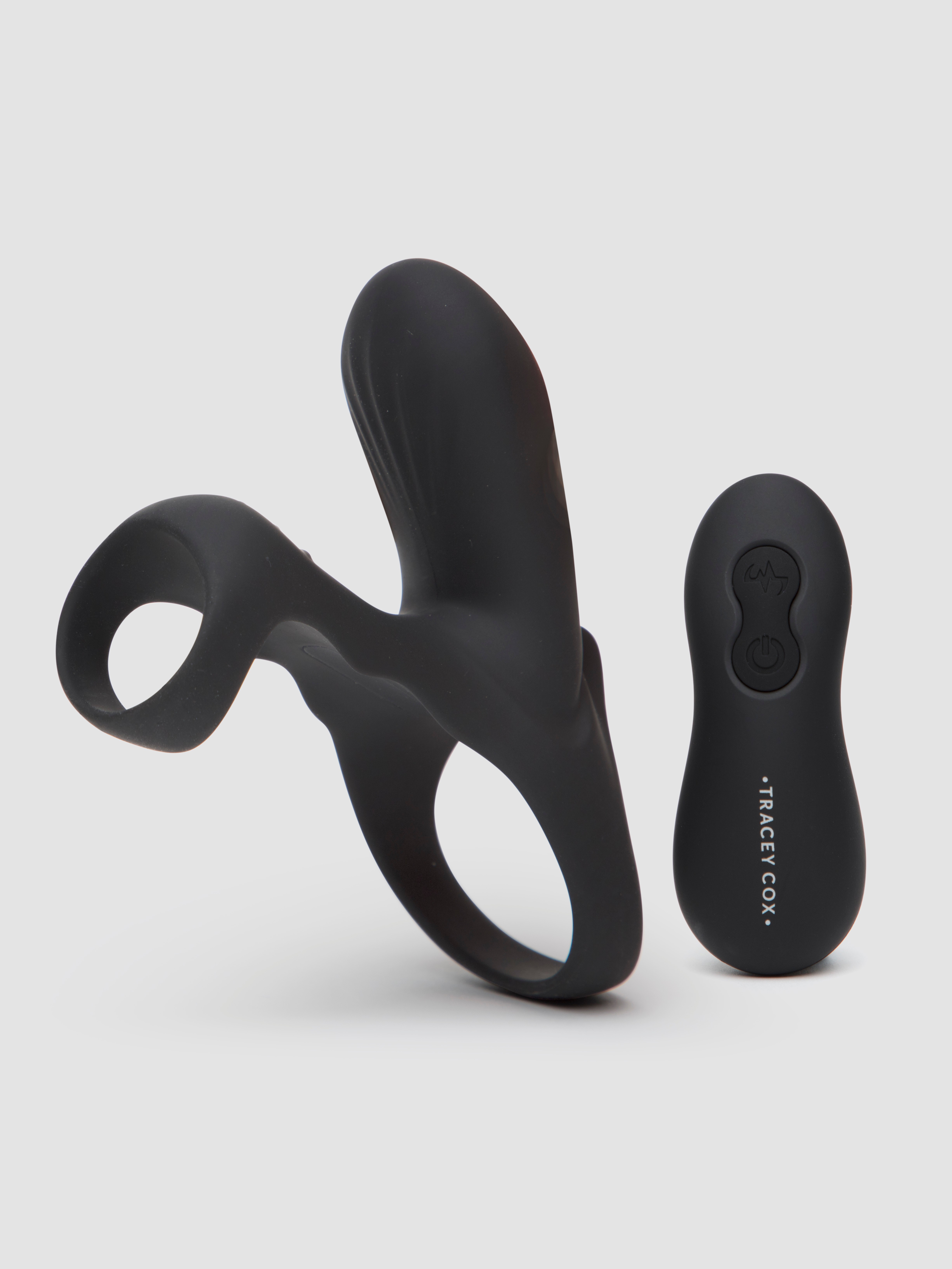 Tracey Cox EDGE Rechargeable Remote Control Penis Sleeve and Clitoral Stimulator, Black, hi-res