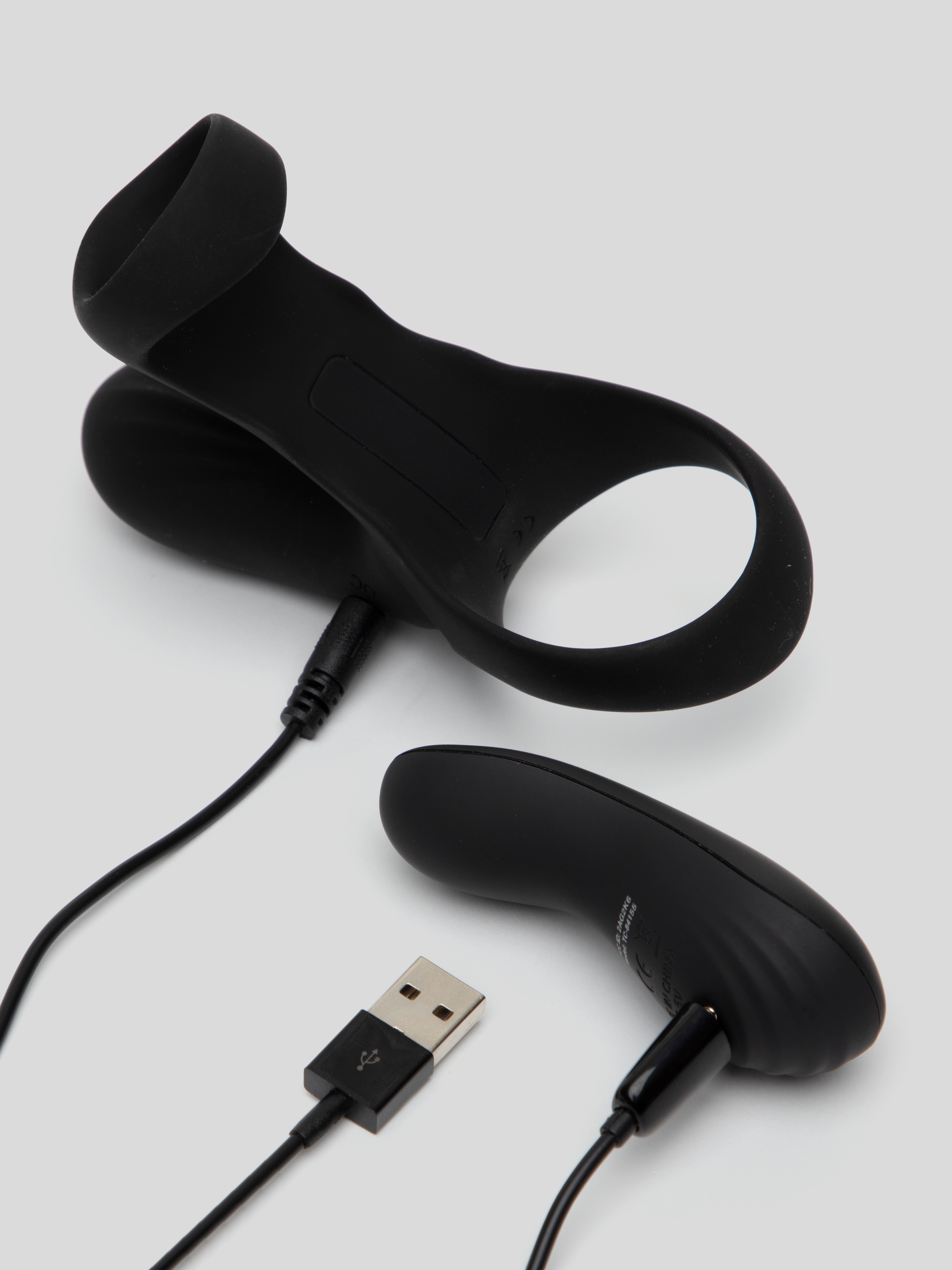 Tracey Cox EDGE Rechargeable Remote Control Penis Sleeve and Clitoral Stimulator, Black, hi-res