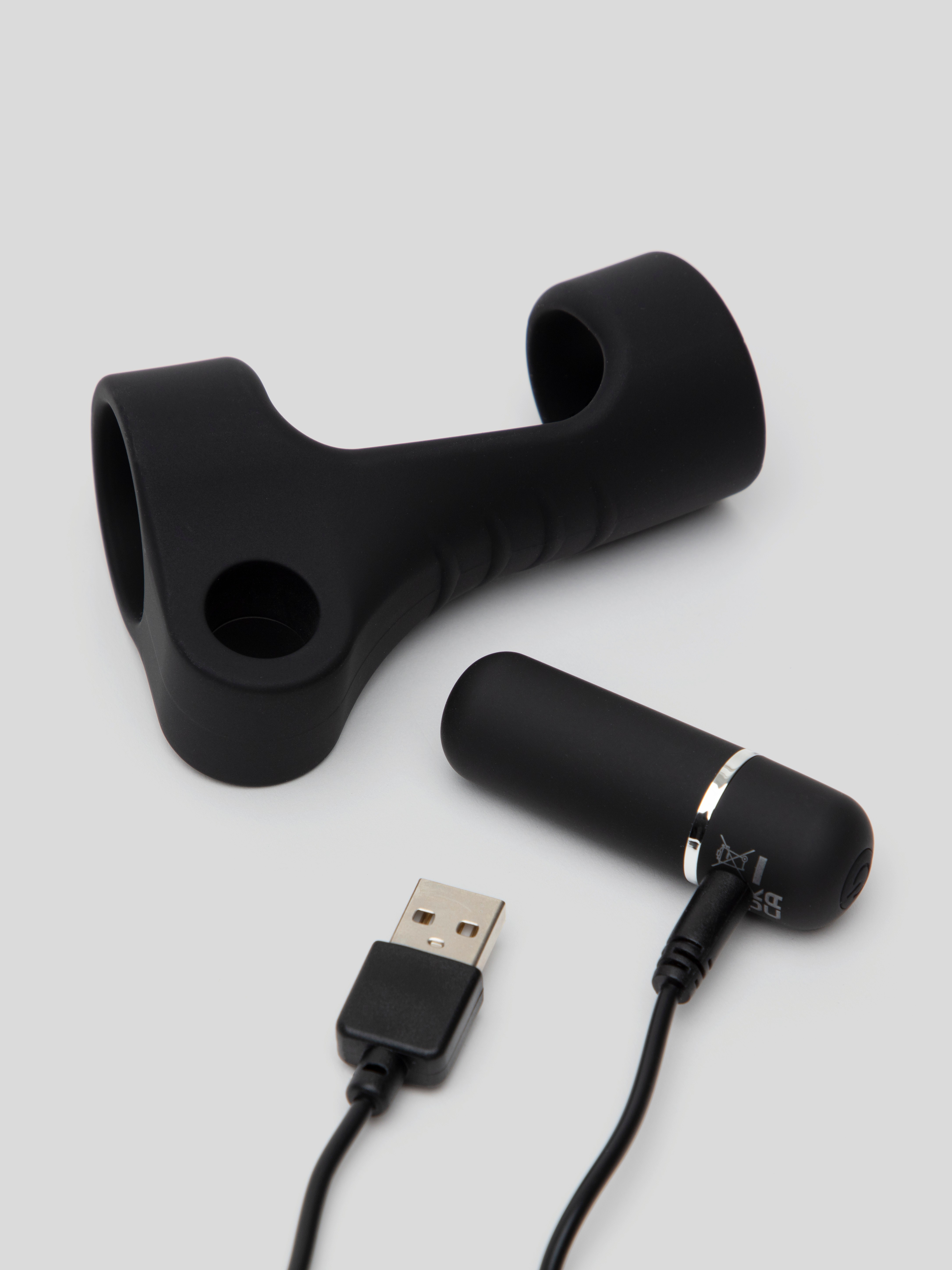 Tracey Cox Rechargeable Vibrating Penis Enhancer, Black, hi-res