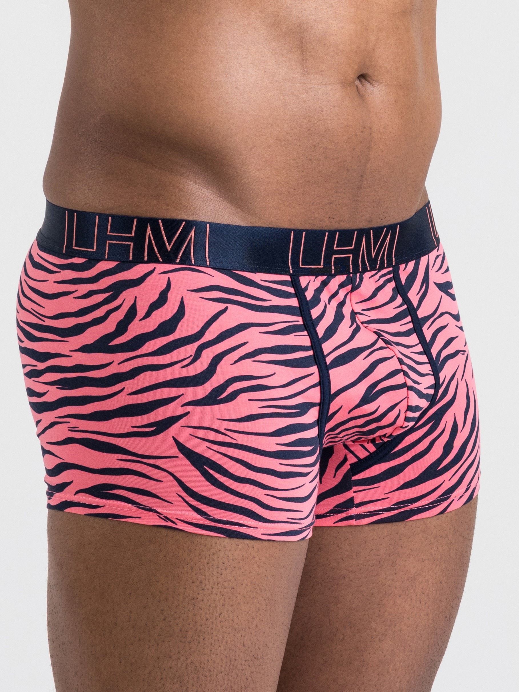 LHM Modal Coral Tiger Boxer Shorts, Pink, hi-res