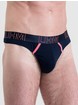 LHM Modal Navy Blue Contrast Thong, Blue, hi-res