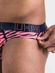 LHM Modal Navy Blue Contrast Thong, Pink, hi-res