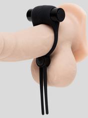 So Divine Rechargeable Adjustable Vibrating Cock Ring, Black, hi-res