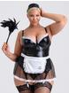 Lovehoney Fantasy Deluxe Wet Look French Maid Costume, Black, hi-res