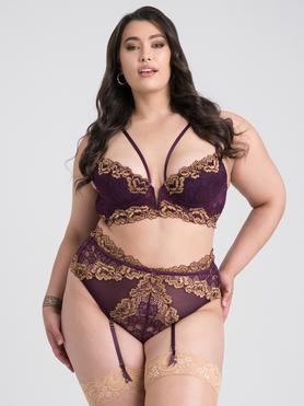 Lovehoney Plus Size Parisienne Luxe Purple Lace Bra Set