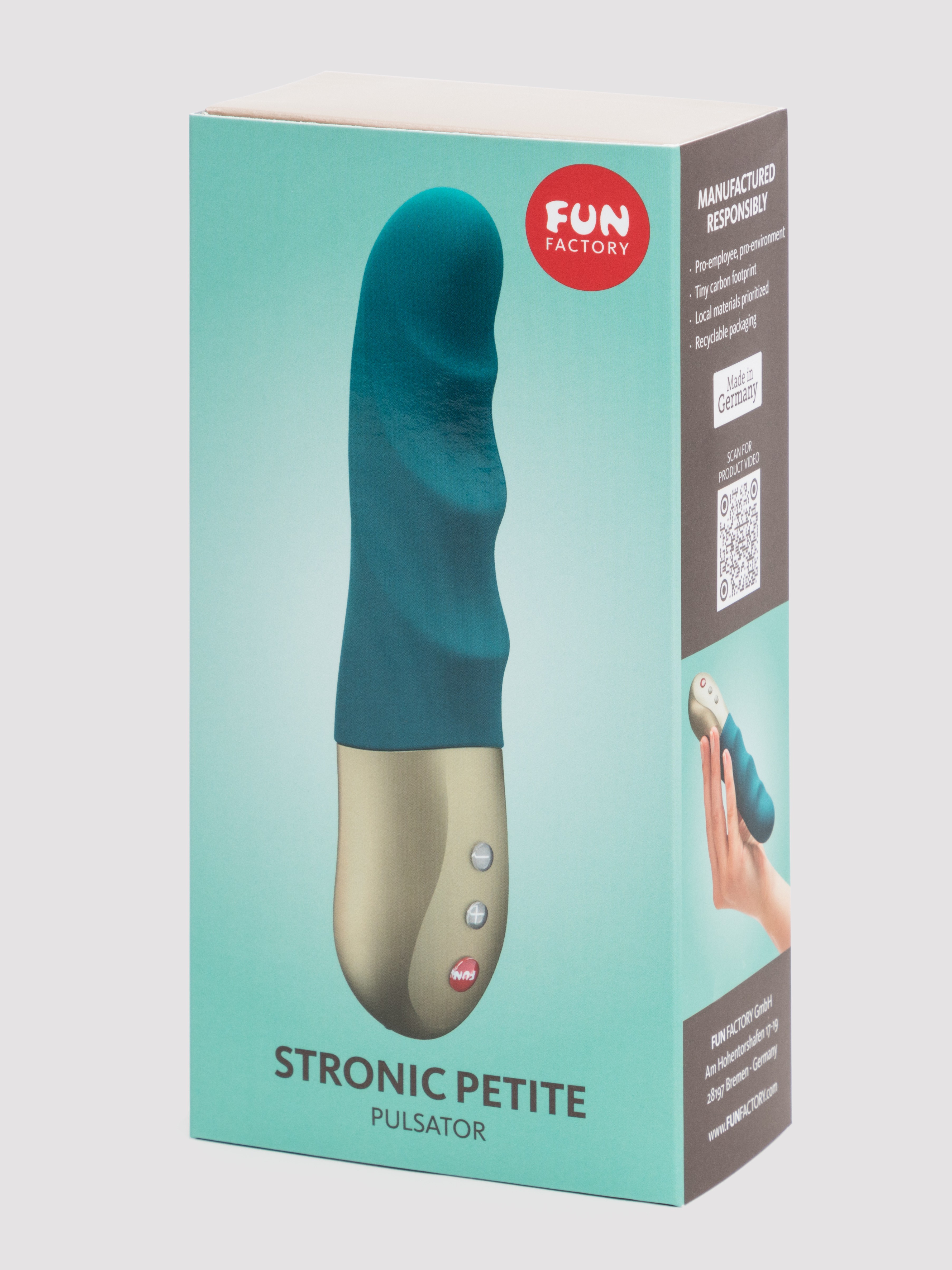Fun Factory Stronic Petite Rechargeable Realistic Thrusting Vibrator, Blue, hi-res