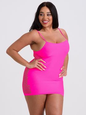 Lovehoney Plus Size Viva Neon Pink Hourglass Mini Dress