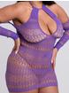 Lovehoney Plus Size Viva Purple Cut-Out Long Sleeve Mini Dress, Purple, hi-res