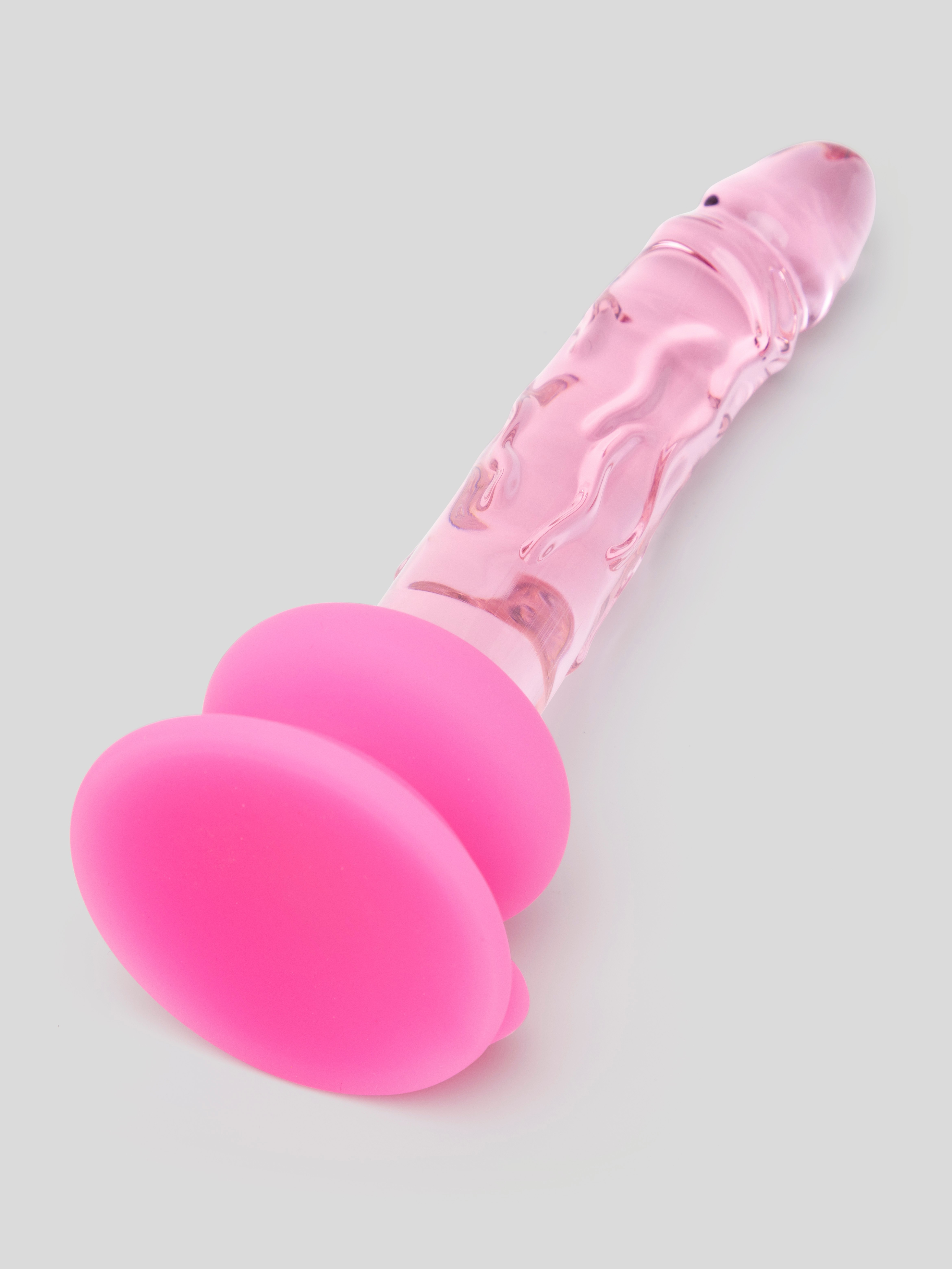 Icicles No. 86 Glass Realistic Dildo with Removable Suction Cup 6 Inch, Pink, hi-res