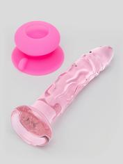 Icicles No. 86 Glass Realistic Dildo with Removable Suction Cup 6 Inch, Pink, hi-res