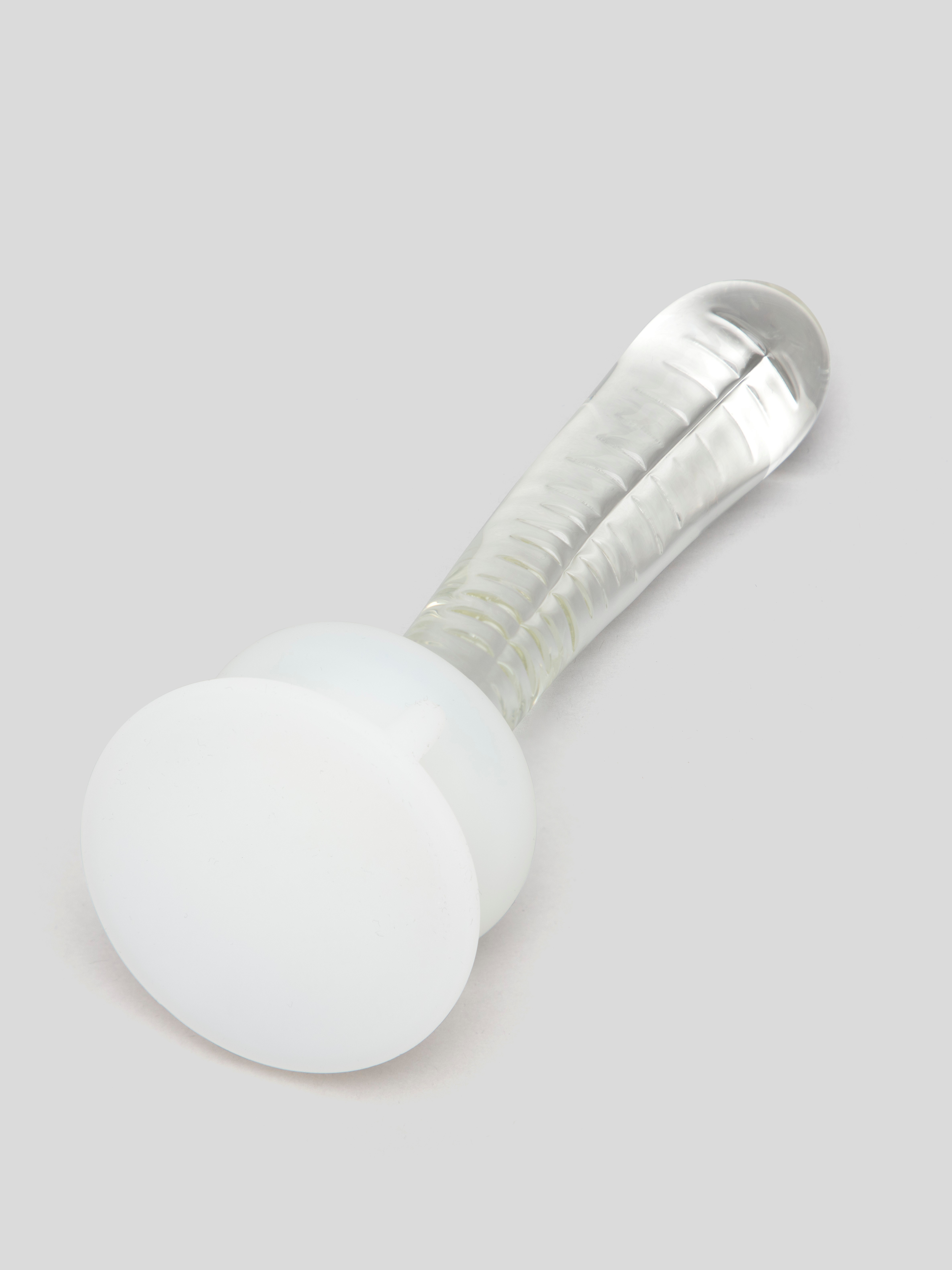 Icicles No. 88 G-Spot Glass Textured Dildo with Removable Suction Cup 6 Inch, Clear, hi-res