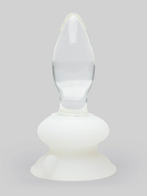 Icicles No.91 Glass Butt Plug with Removable Suction Cup 3.5 Inch, Clear, hi-res