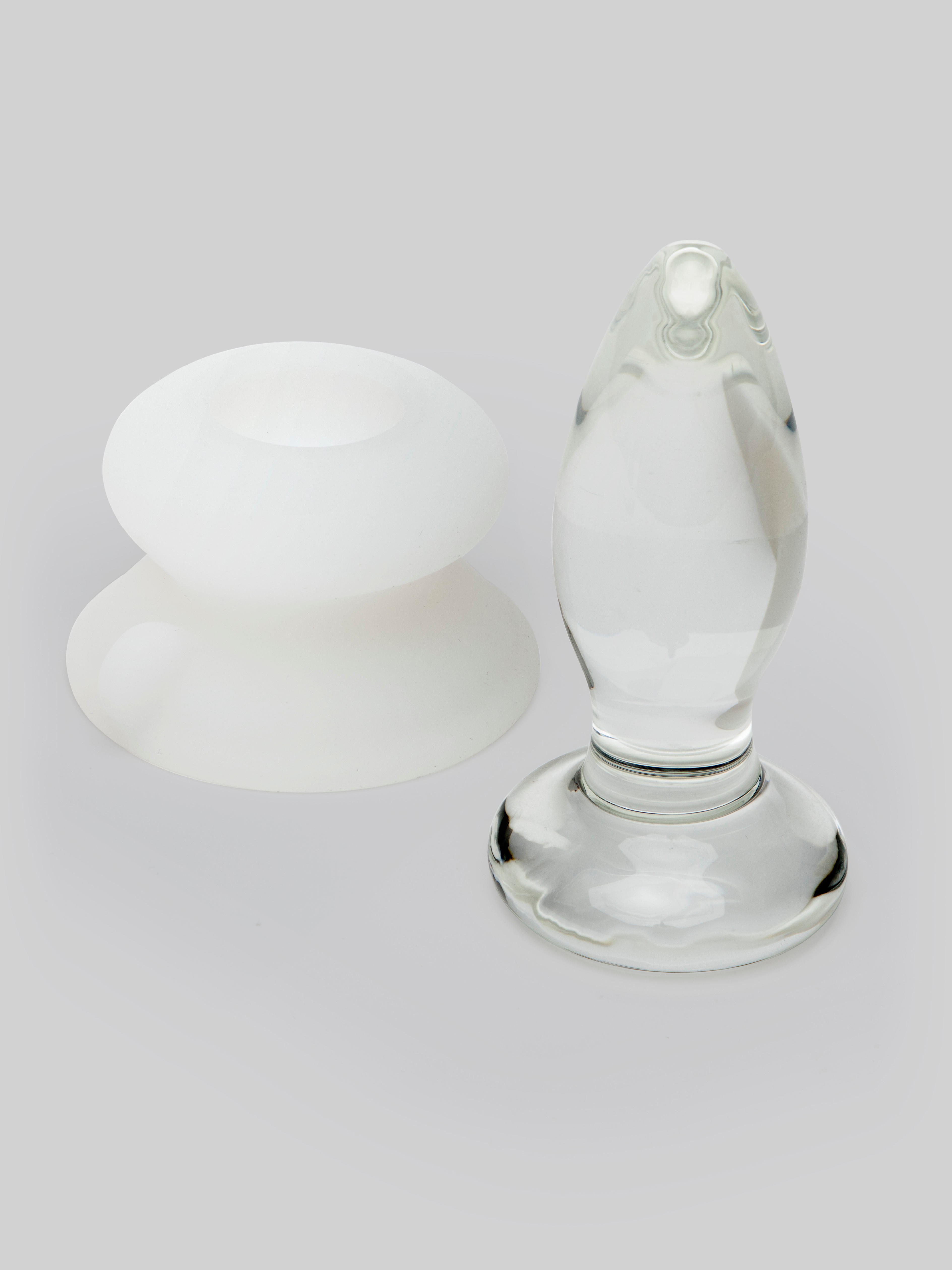 Icicles No.91 Glass Butt Plug with Removable Suction Cup 3.5 Inch, Clear, hi-res