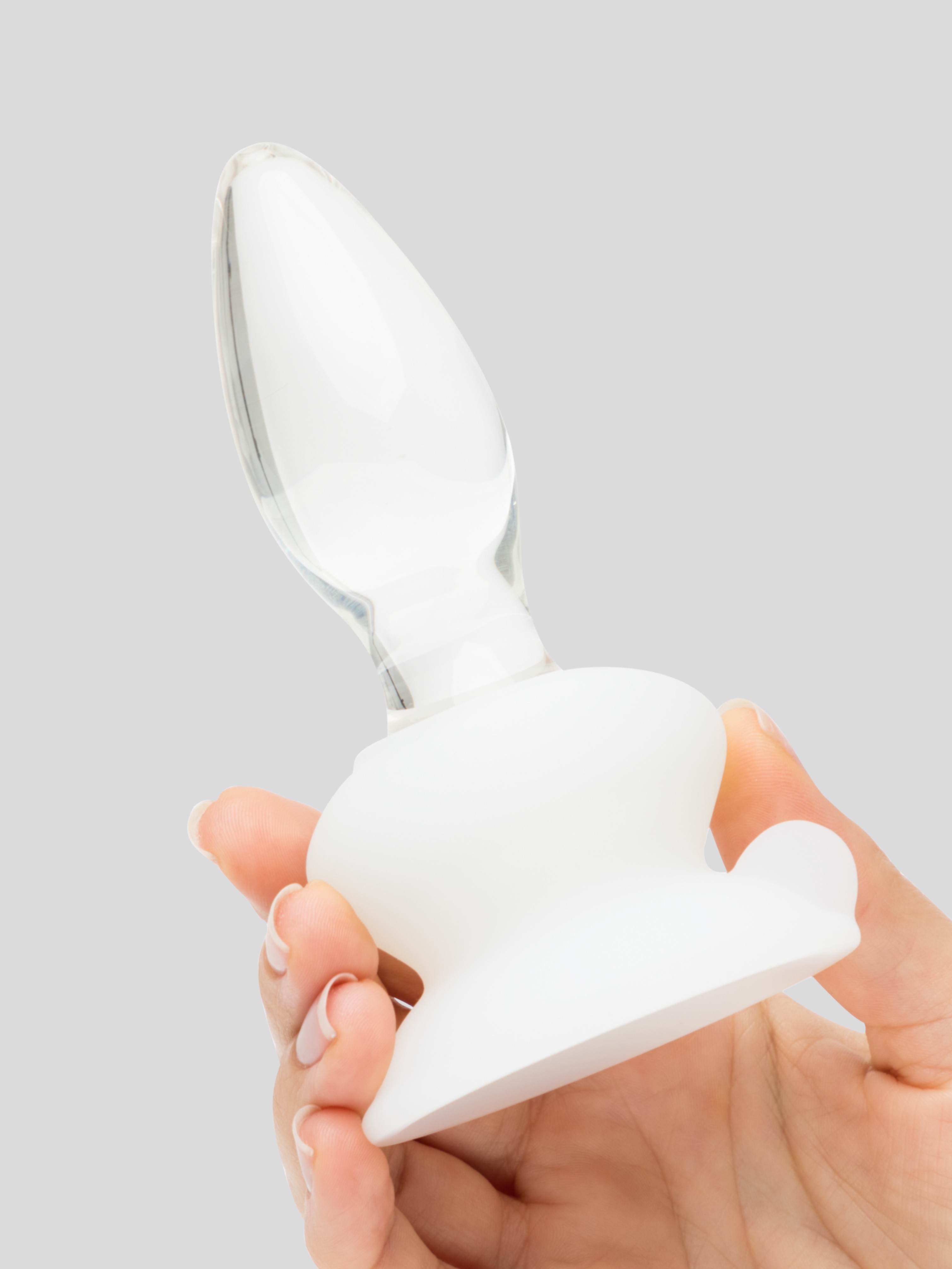 Icicles No.91 Glass Butt Plug with Removable Suction Cup 3.5 Inch, Clear, hi-res