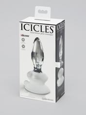 Icicles No.91 Glass Butt Plug with Removable Suction Cup 3.5 Inch, Clear, hi-res