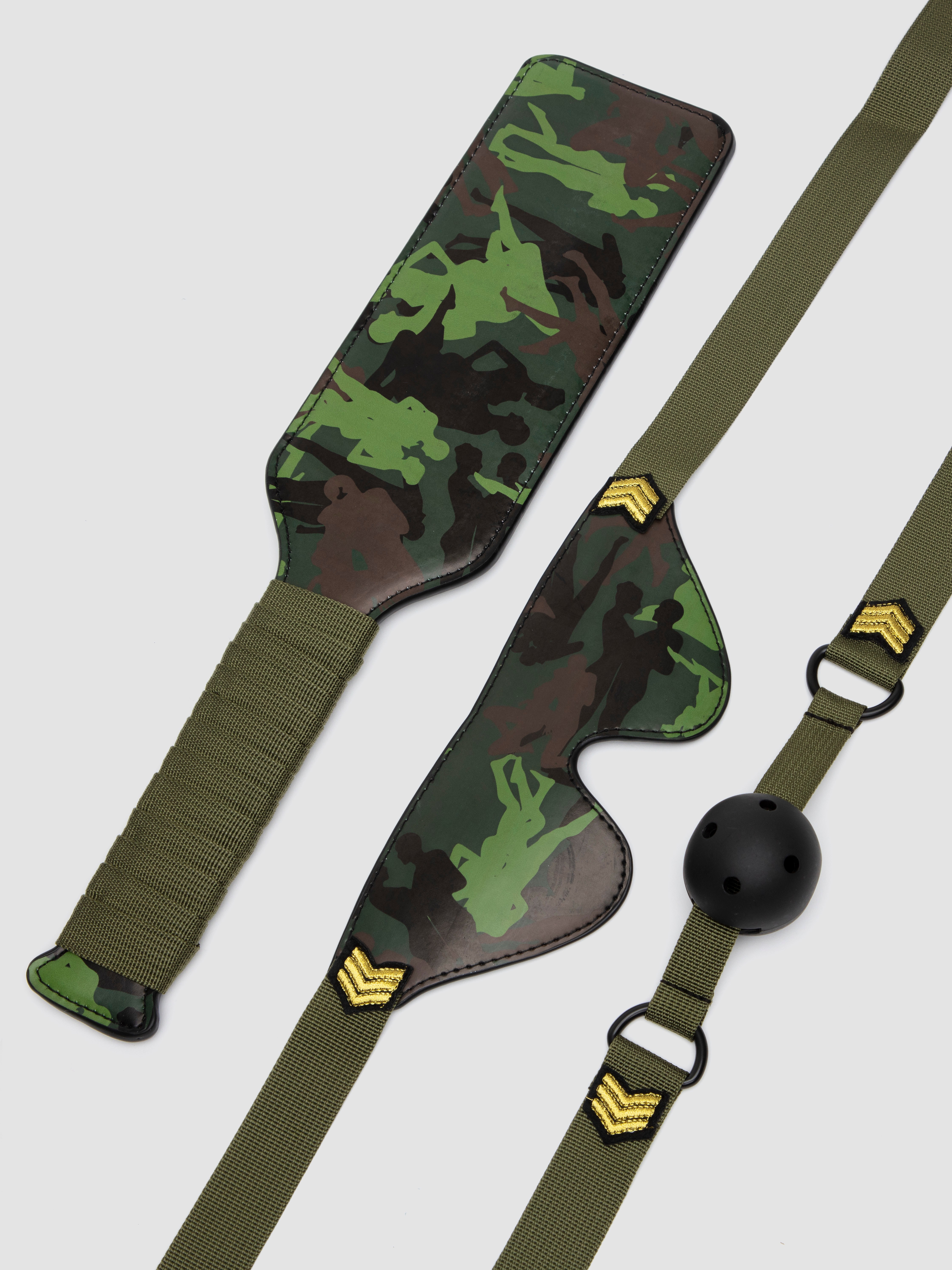 Ouch! Army Bondage Kit (9 Piece), Green, hi-res