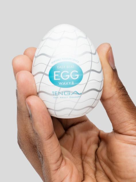 TENGA Egg Wavy II Textured Male Masturbator , White, hi-res