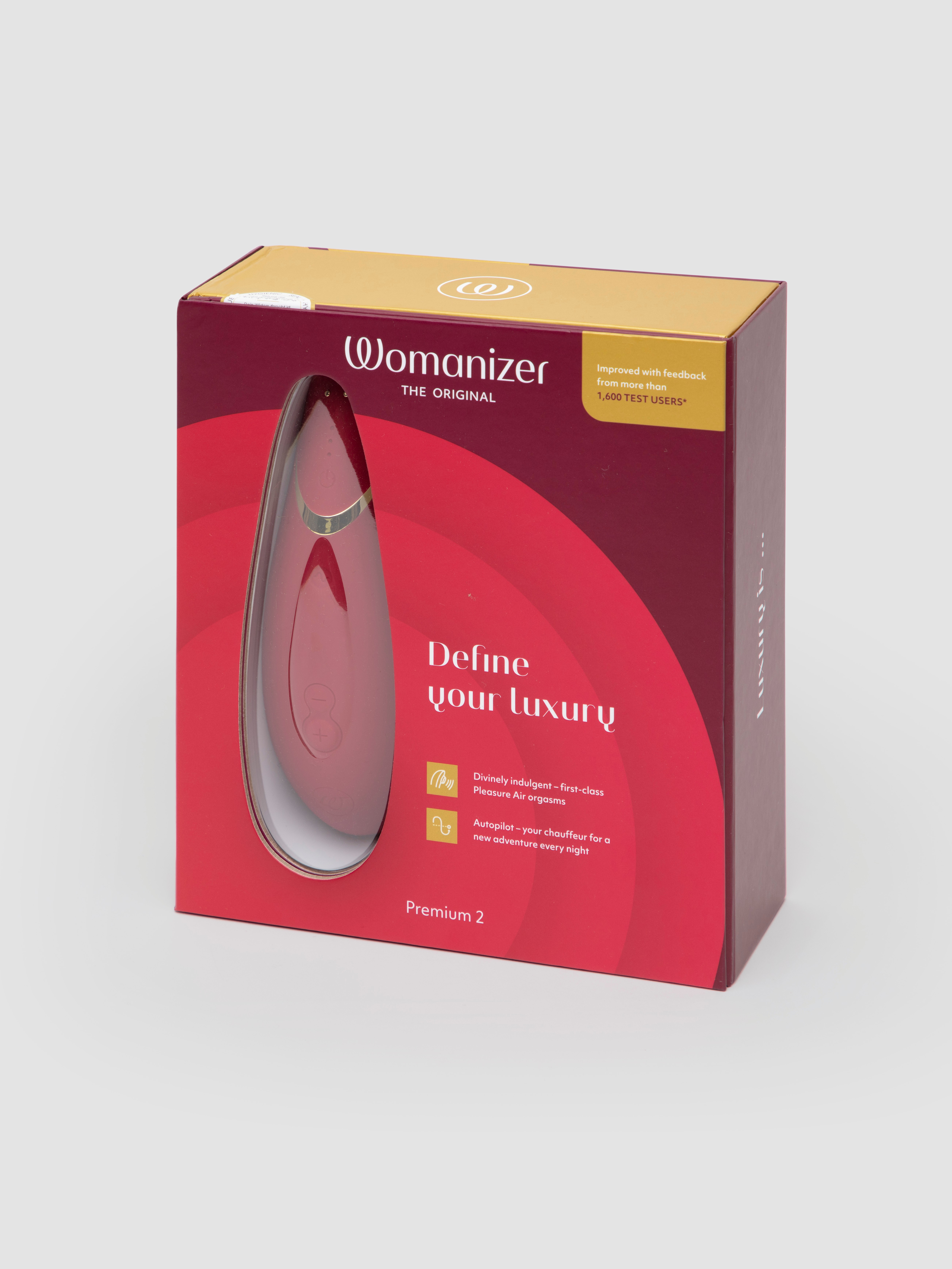 Womanizer Premium 2 Rechargeable Smart Silence Clitoral Suction Stimulator, Red, hi-res
