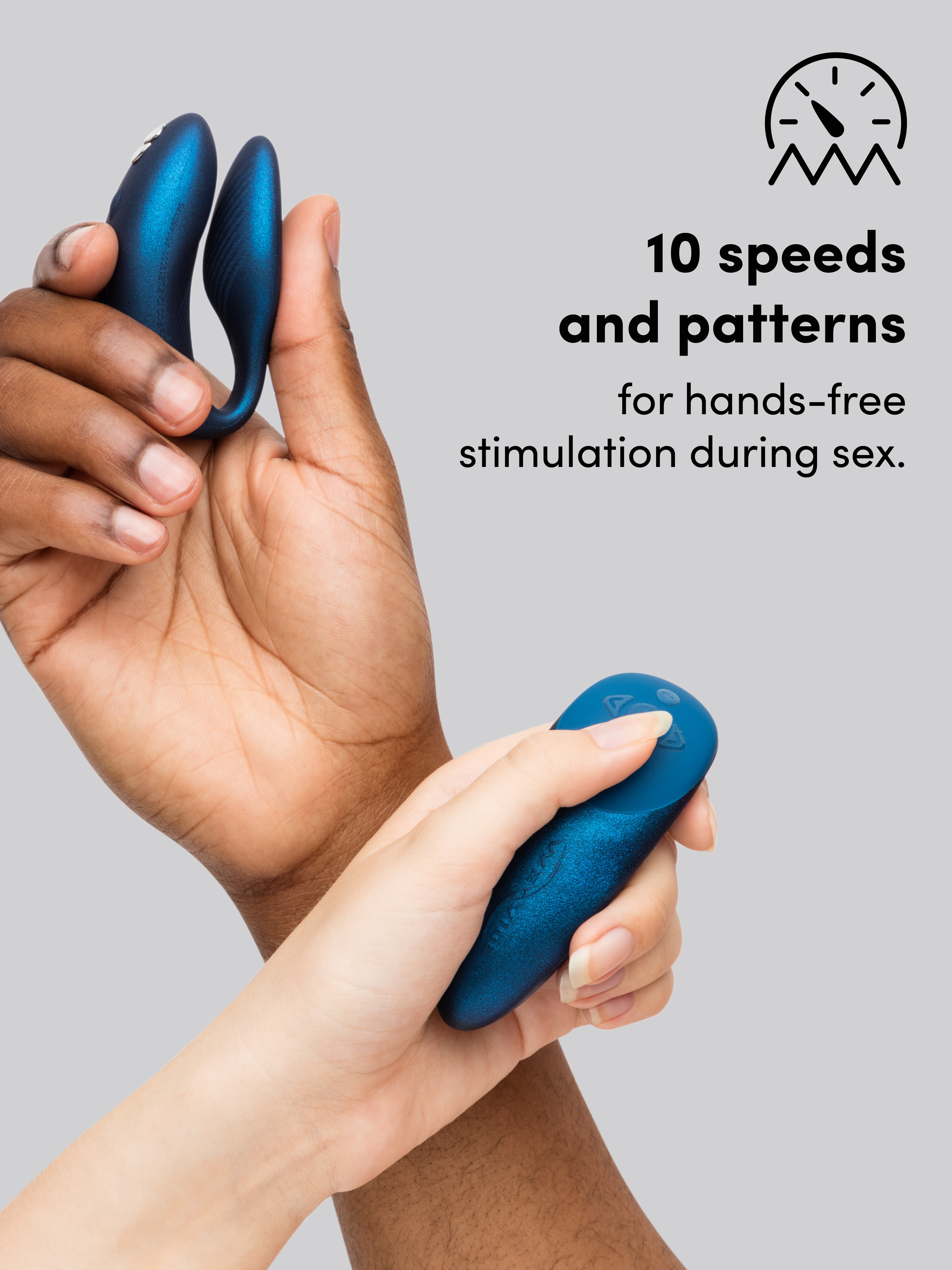 We-Vibe Chorus Galaxy App and Remote Controlled Rechargeable Couple's Vibrator, Blue, hi-res