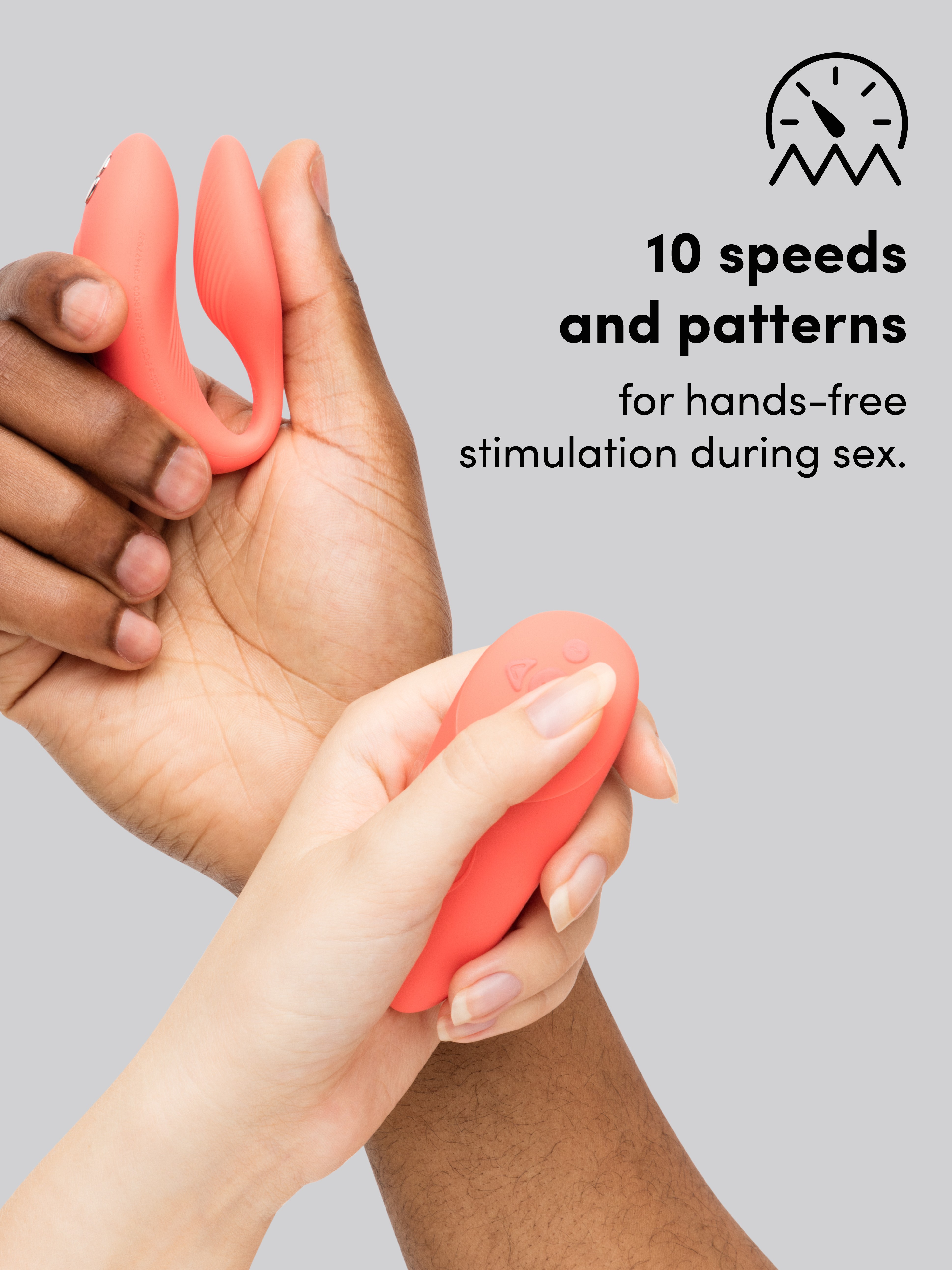 We-Vibe Chorus App and Remote Controlled Rechargeable Couple's Vibrator, Orange, hi-res