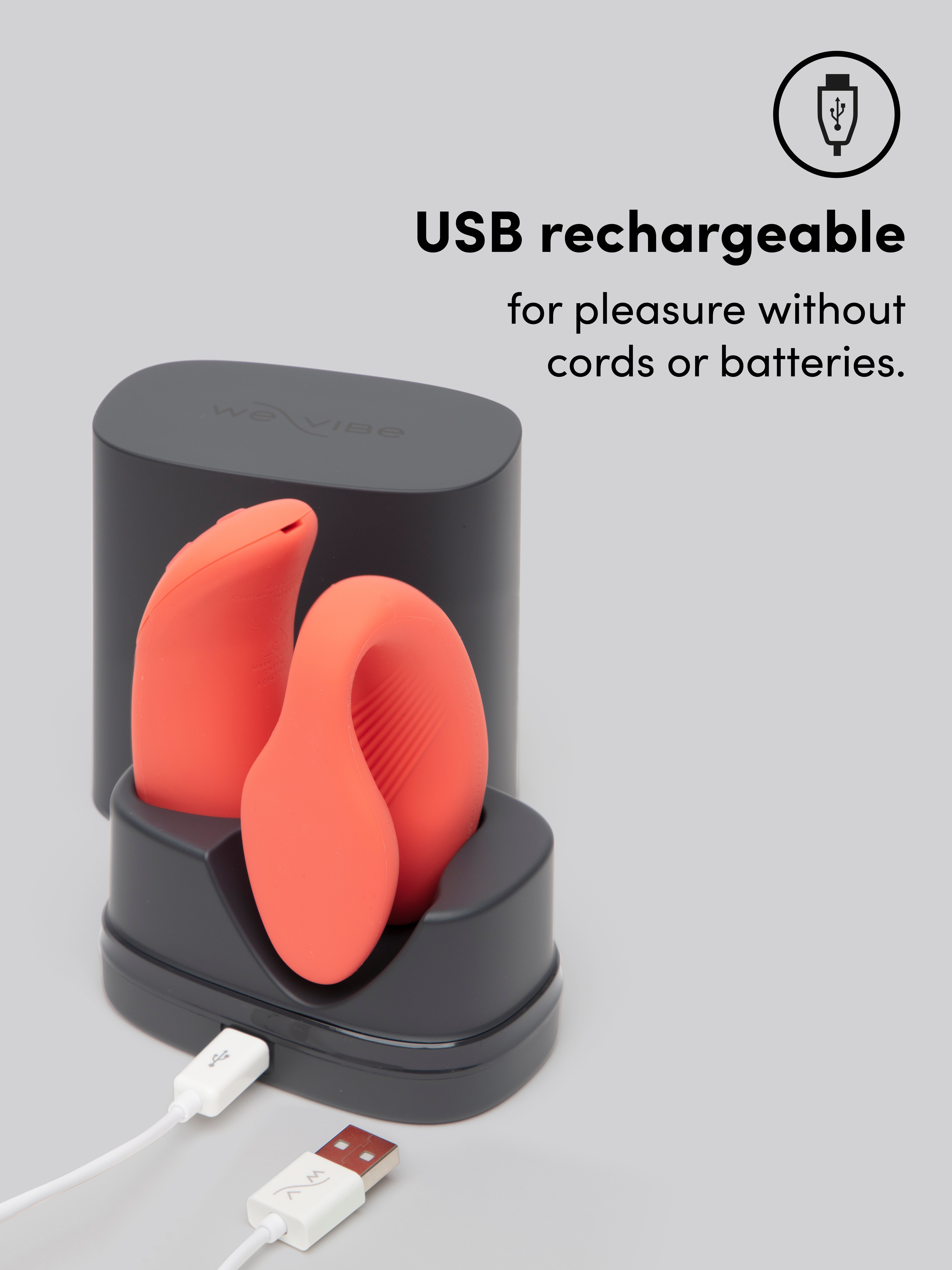 We-Vibe Chorus App and Remote Controlled Rechargeable Couple's Vibrator, Orange, hi-res