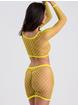 Lovehoney Viva Neon Yellow Fishnet Top and Skirt Set, Yellow, hi-res