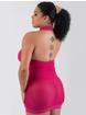 Lovehoney Black Halterneck Mini Dress, Pink, hi-res