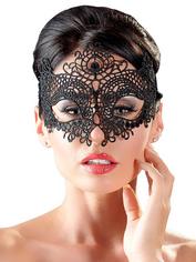 Cottelli Black Masquerade Lace Mask, Black, hi-res