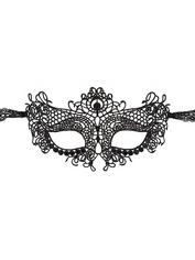 Cottelli Black Masquerade Lace Mask, Black, hi-res