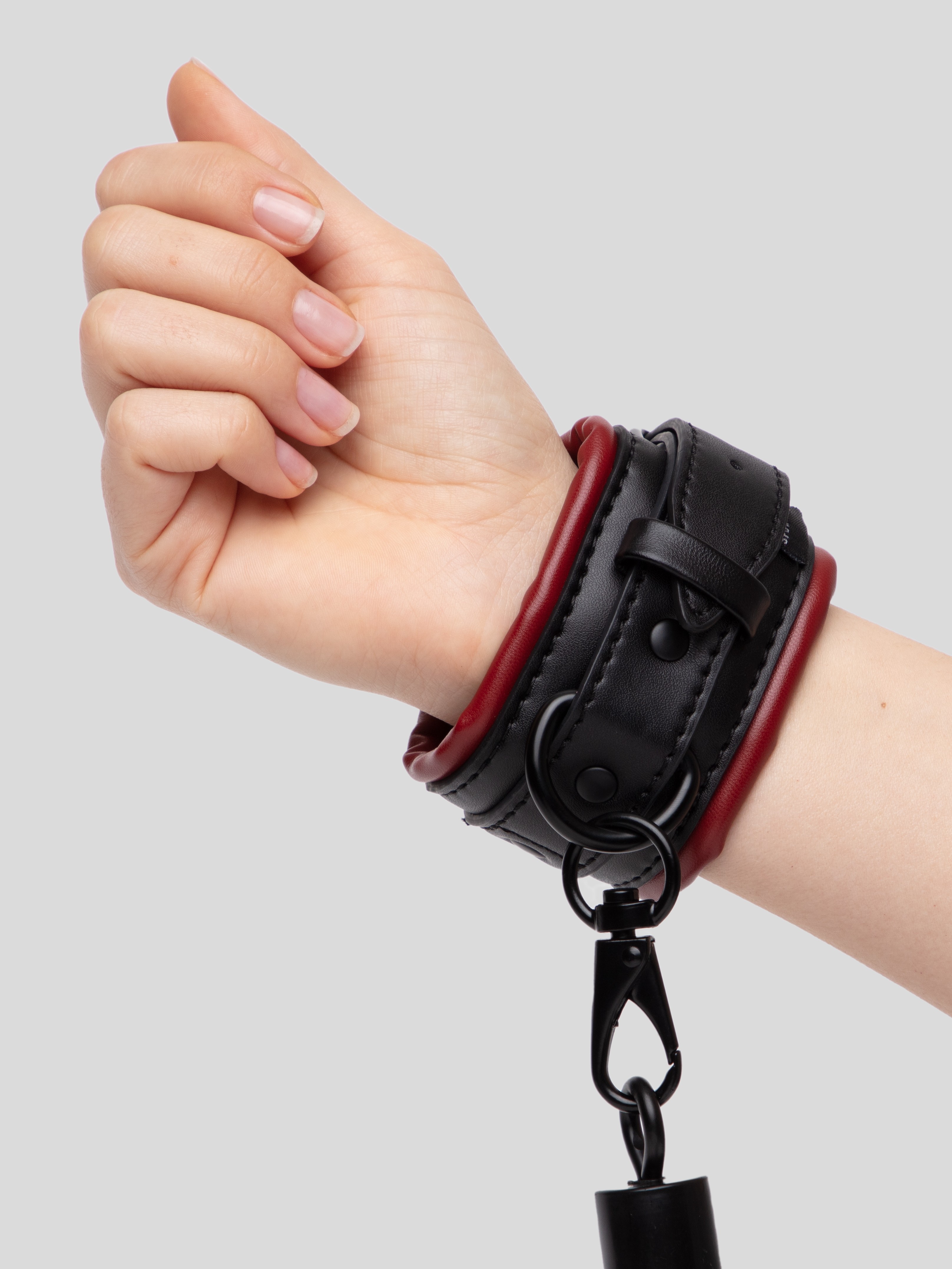 Sportsheets Saffron Faux Leather Hogtie and Cuff Set, Black, hi-res