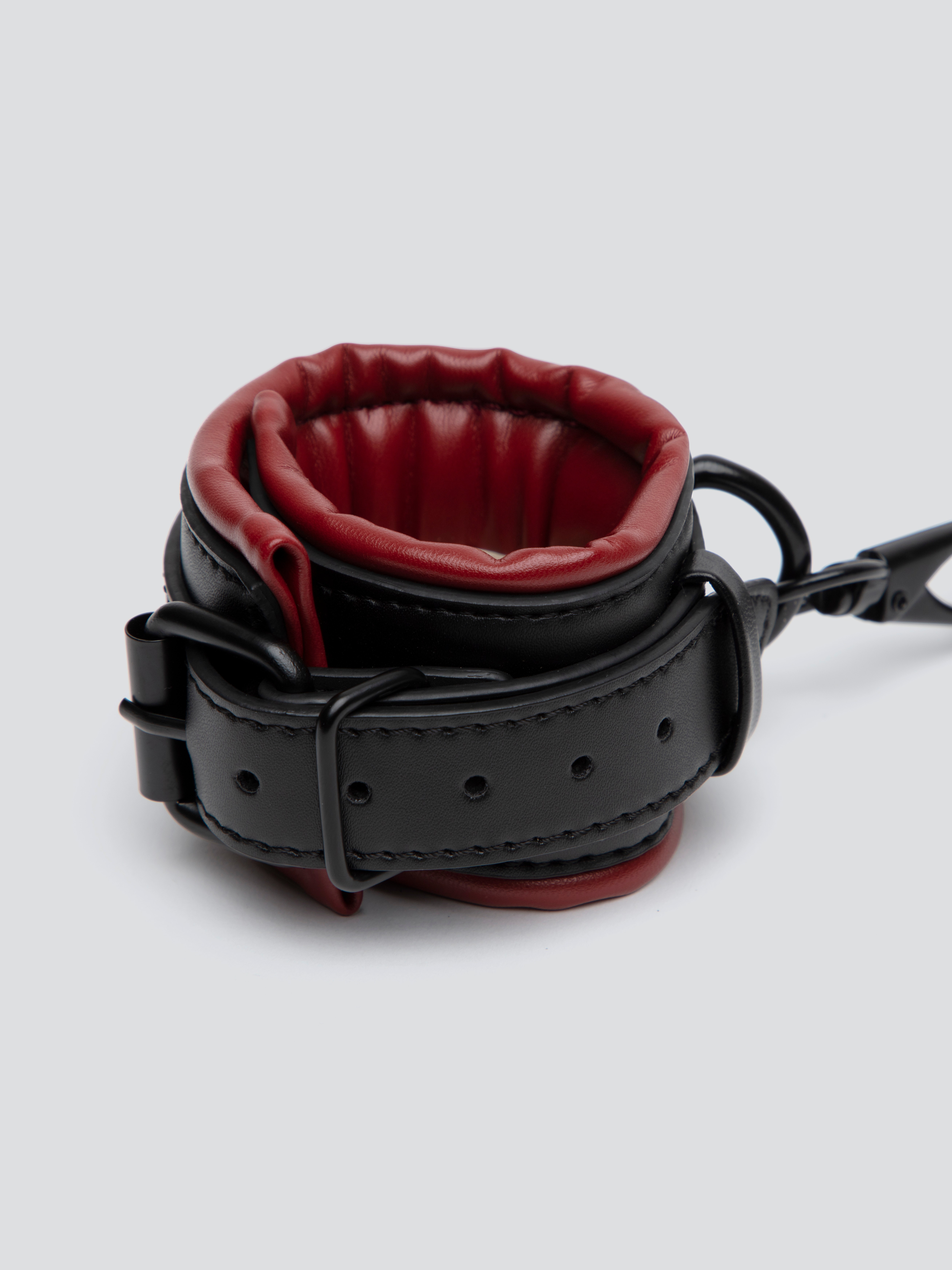 Sportsheets Saffron Faux Leather Hogtie and Cuff Set, Black, hi-res