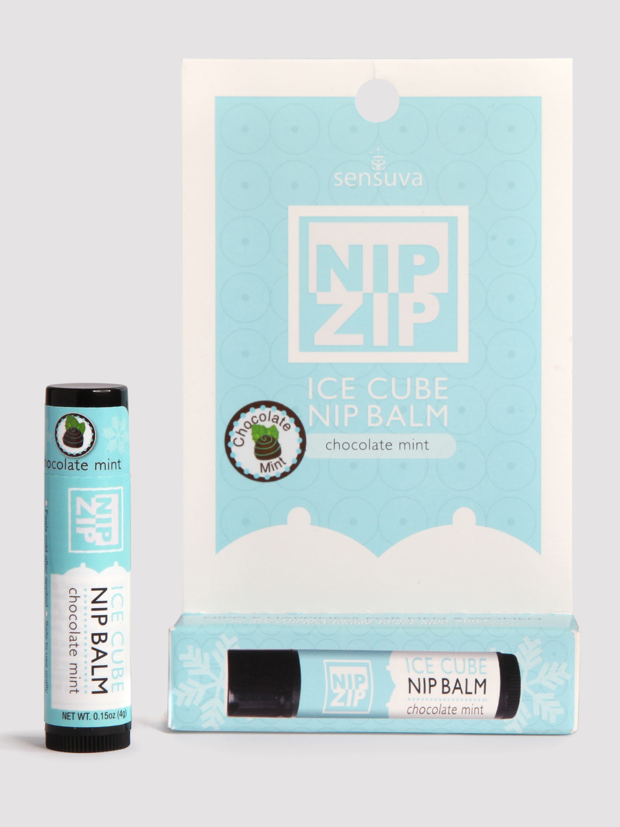 Sensuva Ice Cube Chocolate Mint Flavoured Cooling Nipple Balm 4g, , hi-res