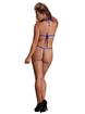 Exposed Crotchless Open Cup Mesh Body, Blue, hi-res