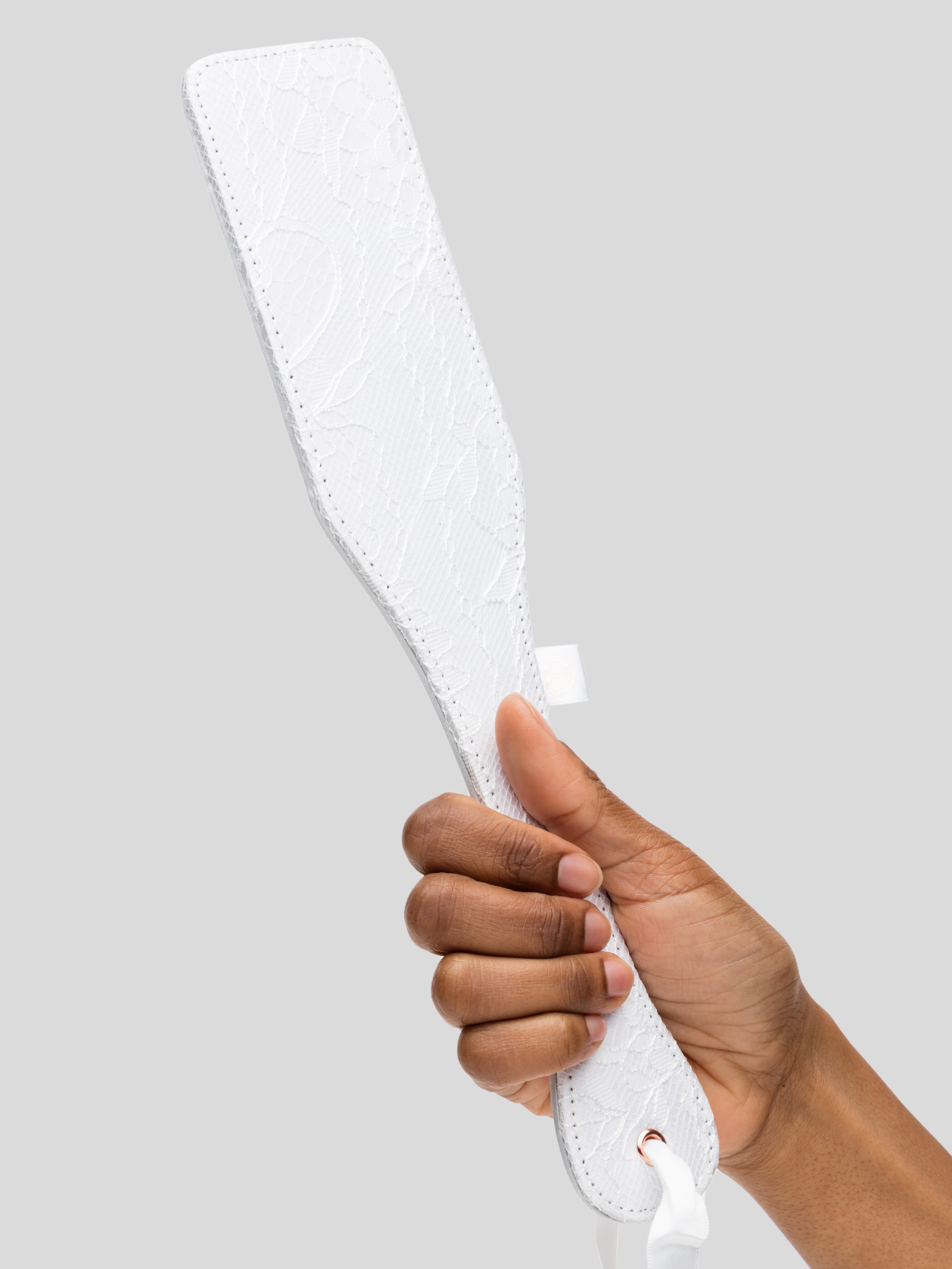 Bondage Boutique Wedding Night Lace and Satin Spanking Paddle, White, hi-res