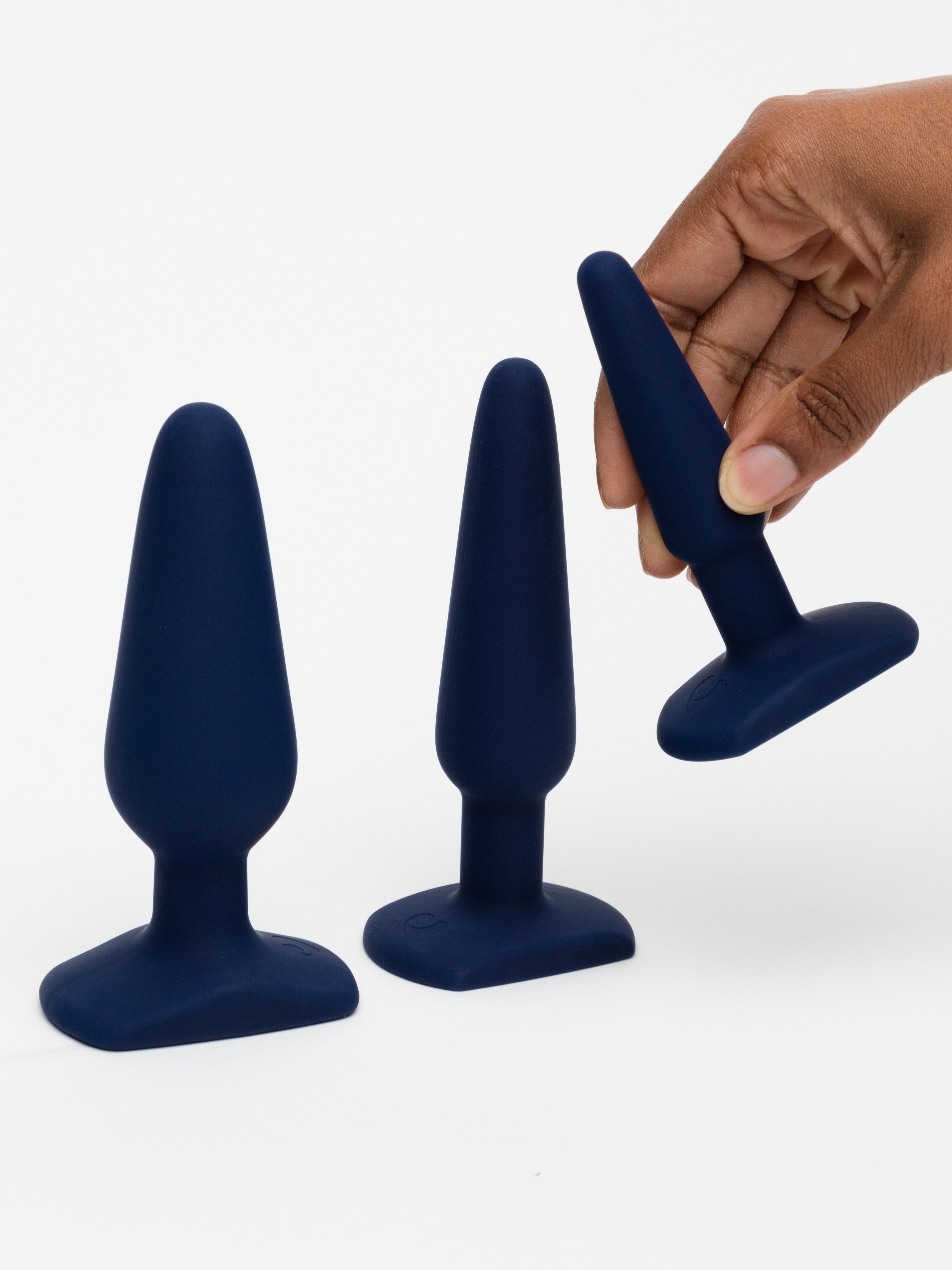 Lovehoney Booty Bound Anal Training Silicone Butt Plug Set (3 Piece), Blue, hi-res