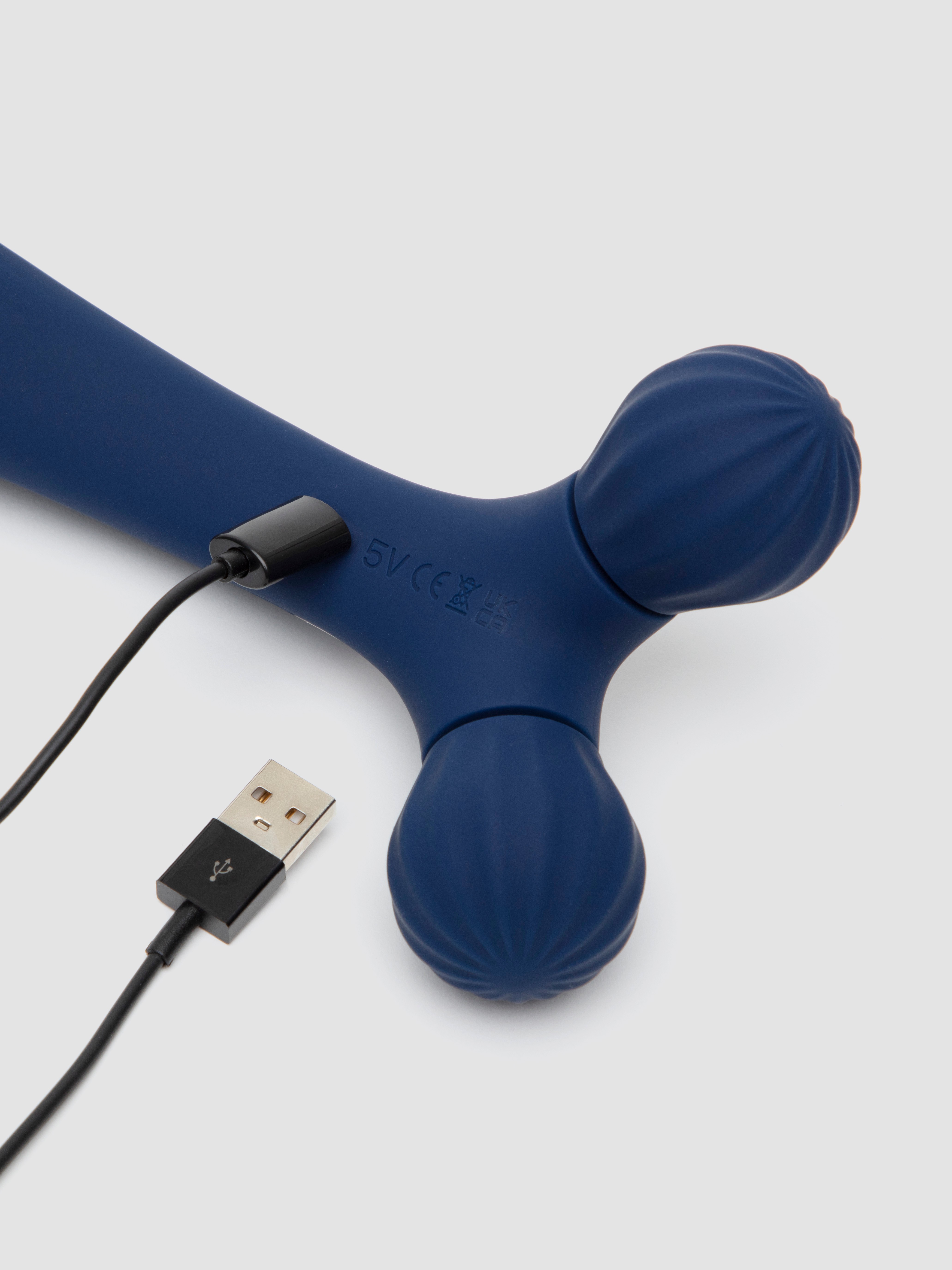 Lovehoney Joy Roller Rechargeable Double-Ended Vibrating Massager, Blue, hi-res