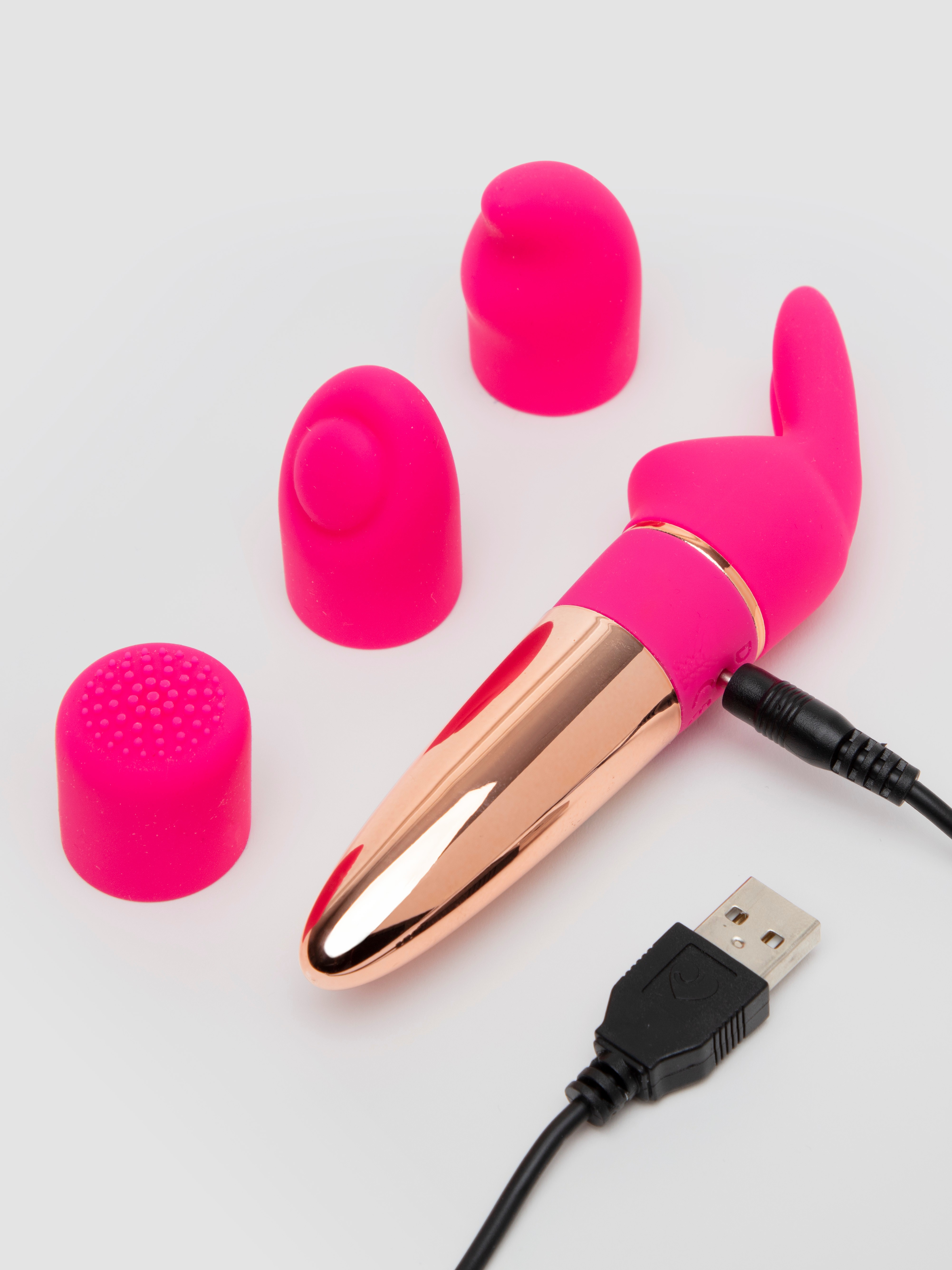 Lovehoney Rechargeable Silicone Mini Rocket Vibrator Set, Pink, hi-res