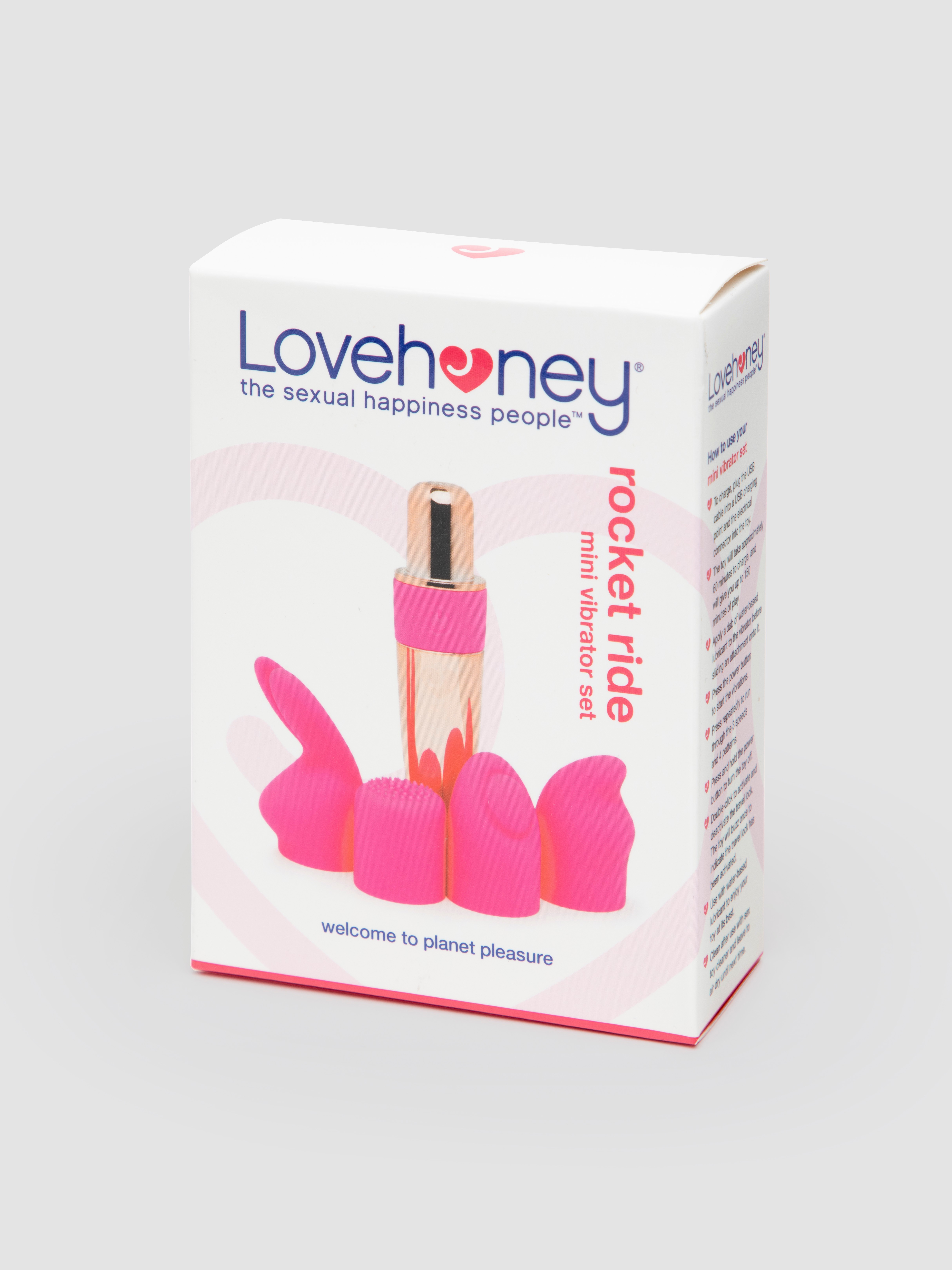 Lovehoney Rechargeable Silicone Mini Rocket Vibrator Set, Pink, hi-res