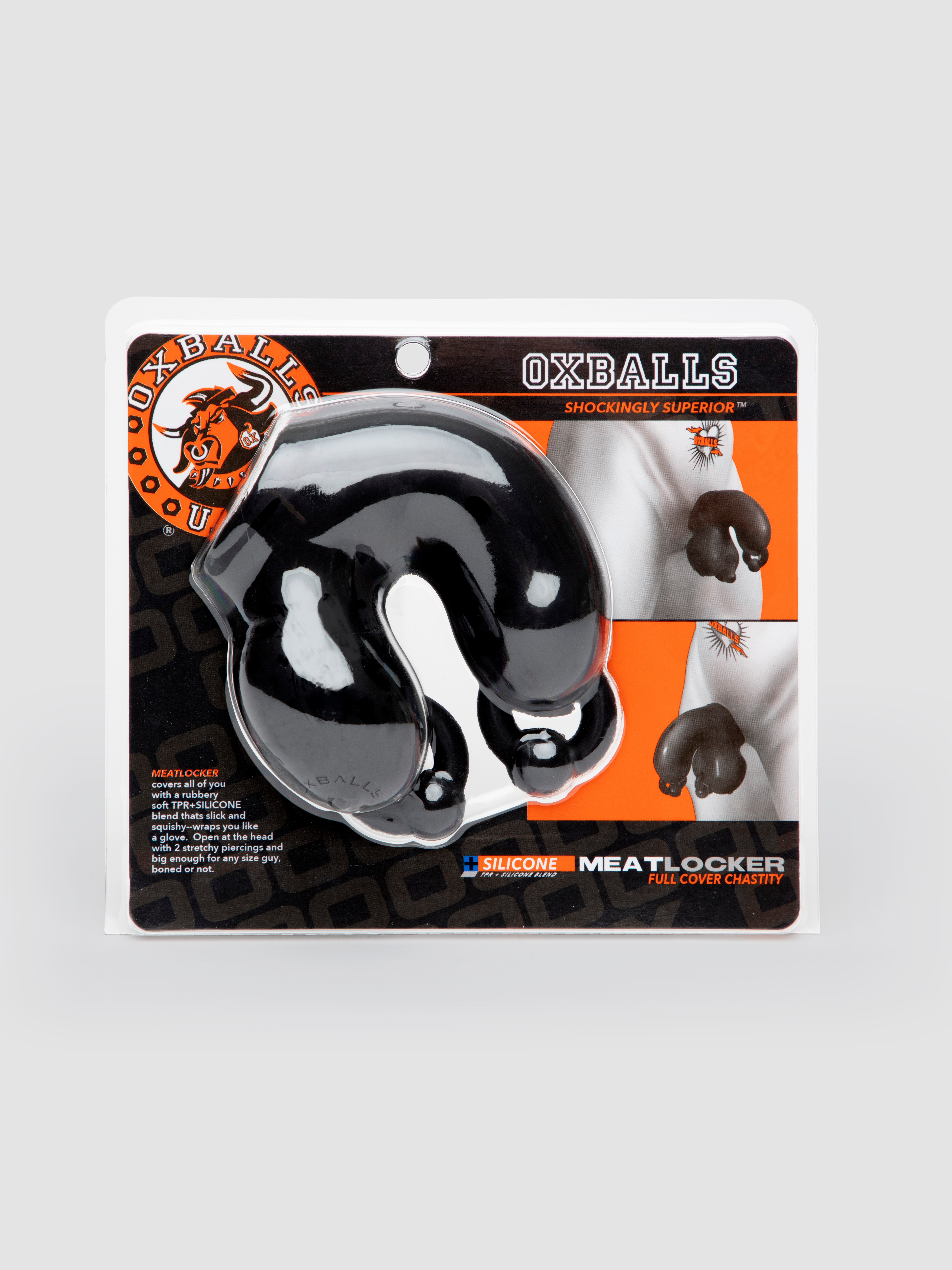 Oxballs Full Coverage Male Chastity Cage, Black, hi-res