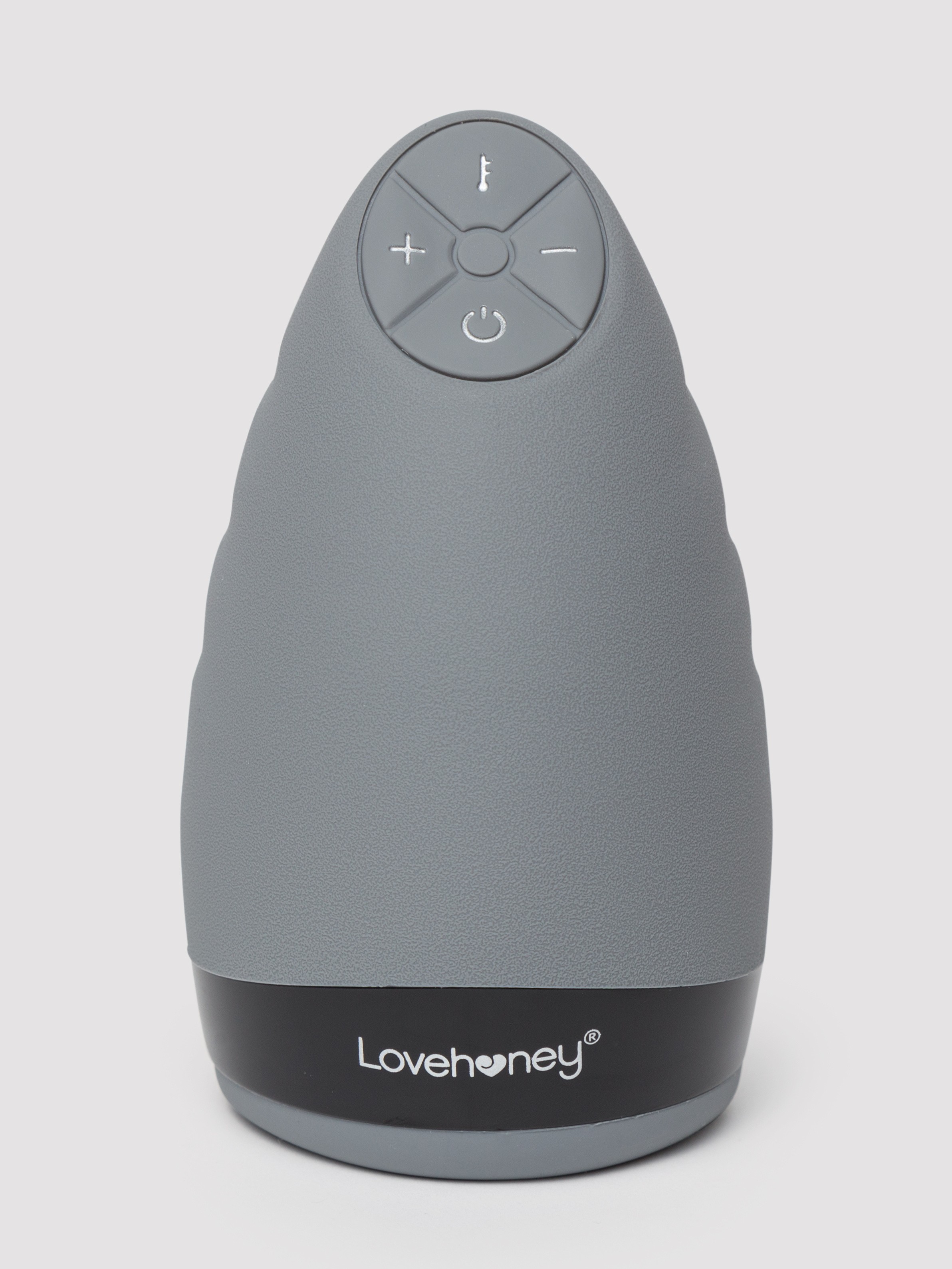 Lovehoney Hot Shot Rechargeable Warming Silicone Male Masturbator, Grey, hi-res